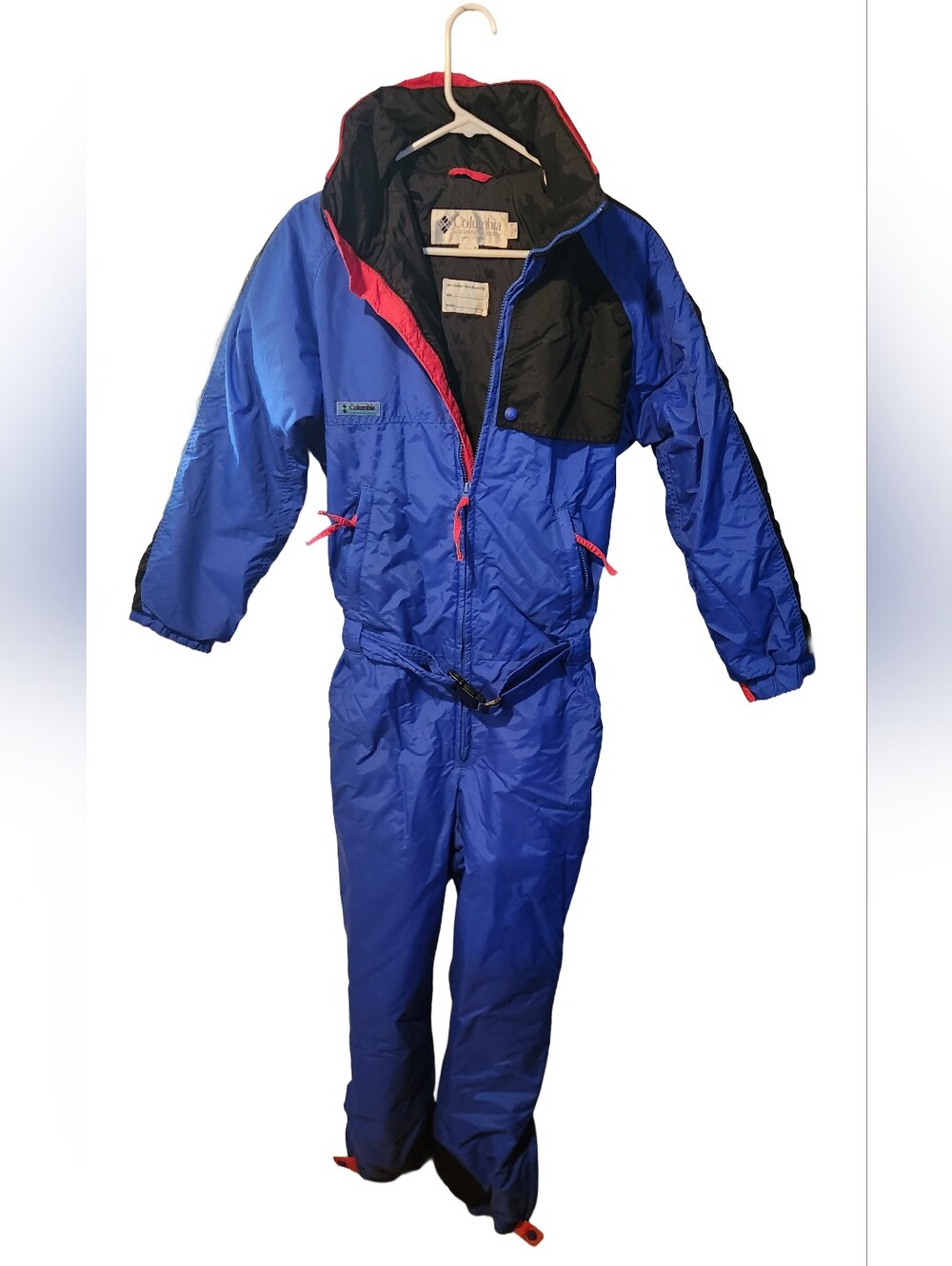 Columbia Vintage Kids Youth XL One Piece Snow Ski Suit 90s Blue Red Colorblock